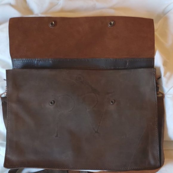 Brown Leather Laptop Briefcase. - Picture 4 of 10